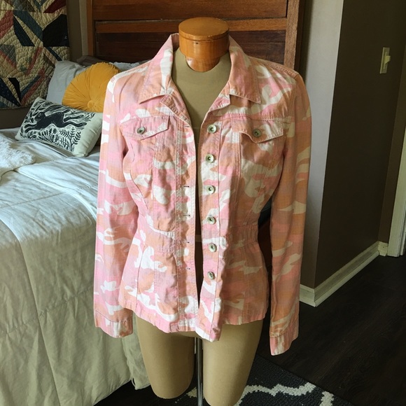 pink camo jean jacket